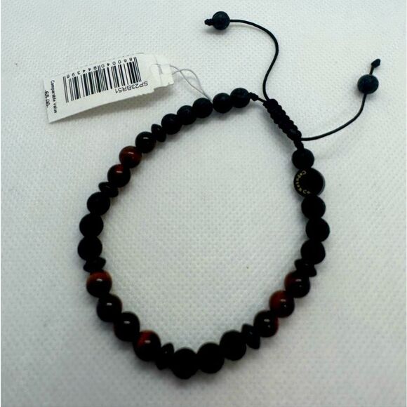 Caputo & Co. Lava Gemstone Red Tiger Eye Adjustable Bracelet NWT - Picture 6 of 8
